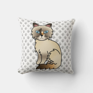 Tortoiseshell Birman / Ragdoll Niedlich Cat & Paws Kissen