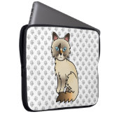 Tortoiseshell Birman / Ragdoll Niedlich Cat & Paws Laptopschutzhülle (Vorne Rechts)