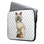 Tortoiseshell Birman / Ragdoll Niedlich Cat & Paws Laptopschutzhülle (Vorderseite Links)