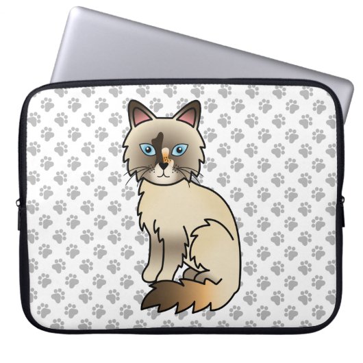 Tortoiseshell Birman / Ragdoll Niedlich Cat & Paws Laptopschutzhülle (Vorderseite)