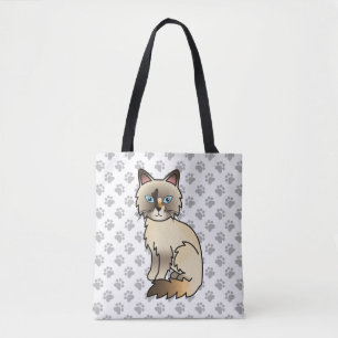 Tortoiseshell Birman / Ragdoll Niedlich Cat & Paws Tasche