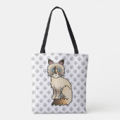 Tortoiseshell Birman / Ragdoll Niedlich Cat & Paws Tasche (Rückseite)