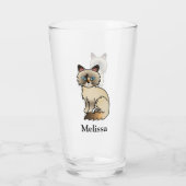 Tortoiseshell Birman / Ragdoll Niedliche Katze & N Glas (Rückseite)