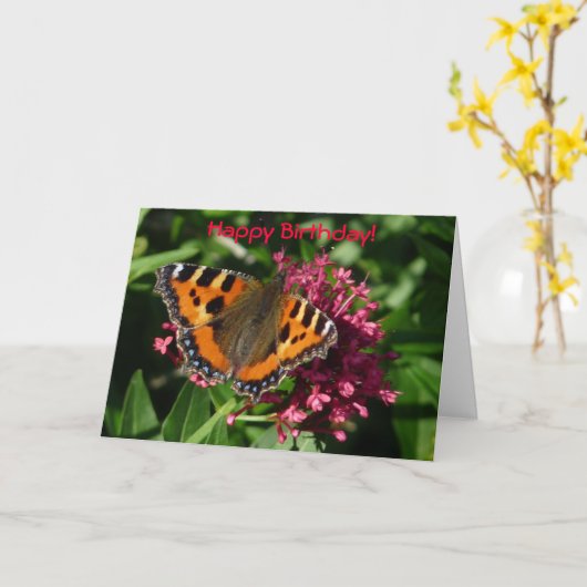 Tortoiseshell Butterfly Karte (Gelbe Blume)