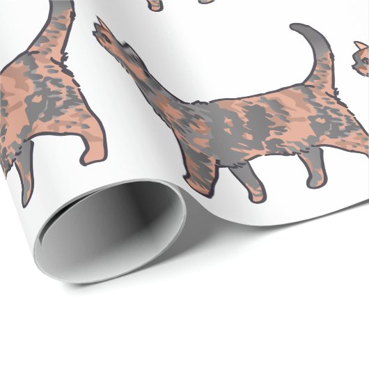 Tortoiseshell Cat Geschenkpapier (Rolleneckpunkt)