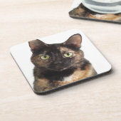 Tortoiseshell Cat Getränkeuntersetzer (Linke Seite)