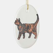 Tortoiseshell Cat Keramik Ornament (Rechts)