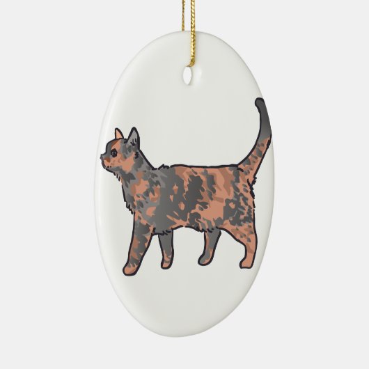 Tortoiseshell Cat Keramik Ornament (Rechts)