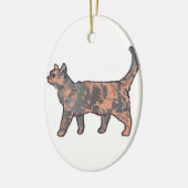 Tortoiseshell Cat Keramik Ornament (Links)