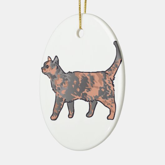 Tortoiseshell Cat Keramik Ornament (Links)