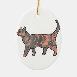 Tortoiseshell Cat Keramik Ornament