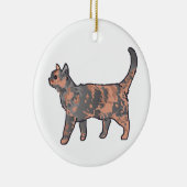 Tortoiseshell Cat Keramik Ornament (Rechts)