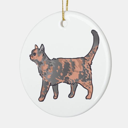 Tortoiseshell Cat Keramik Ornament (Links)