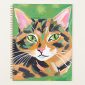Tortoiseshell Cat Painting Watercolor Art Planer (Vorderseite)