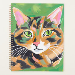 Tortoiseshell Cat Painting Watercolor Art Planer