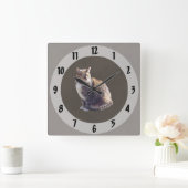 Tortoiseshell Cat Quadratische Wanduhr (Zuhause)