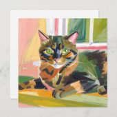 Tortoiseshell Cat | Schöne Cat Painting Card (Vorne/Hinten)