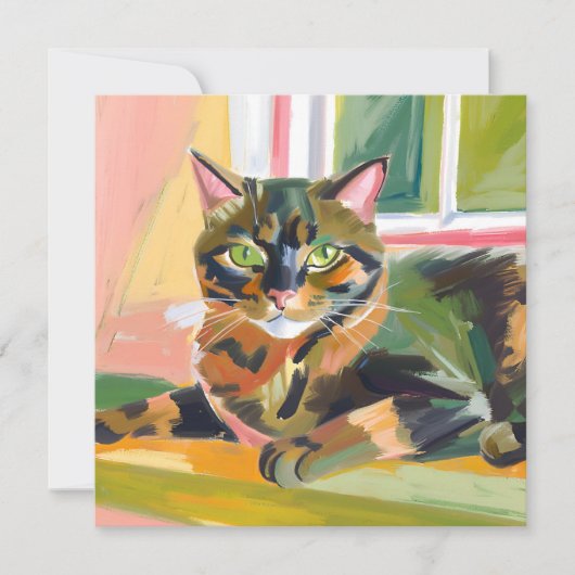 Tortoiseshell Cat | Schöne Cat Painting Card (Vorderseite)