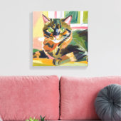 Tortoiseshell Cat | Schöne Katzenmalerei Leinwanddruck (Insitu (Wohnzimmer))