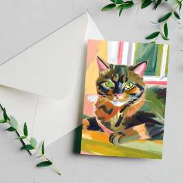 Tortoiseshell Cat | Schöne Katzenmalerei Postkarte