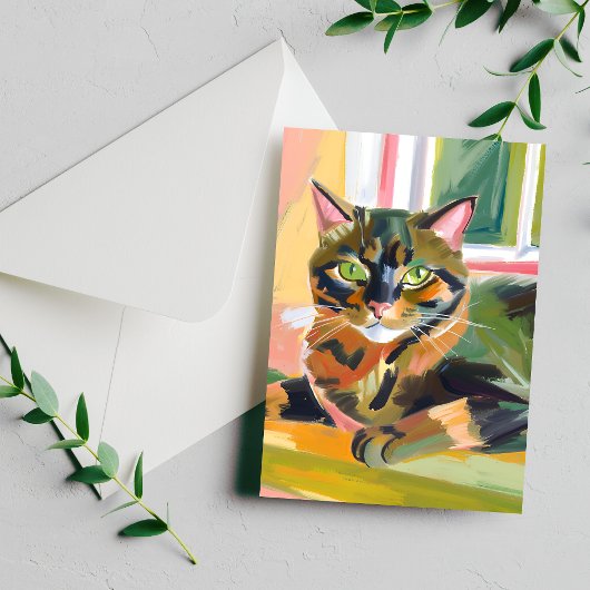Tortoiseshell Cat | Schöne Katzenmalerei Postkarte
