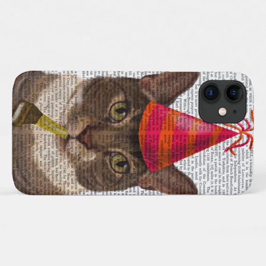 Tortoiseshell Chat mit Party Hat Case-Mate iPhone Hülle (Rückseite (Horizontal))