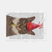 Tortoiseshell Chat mit Party Hat Fleecedecke (Vorderseite (Horizontal))