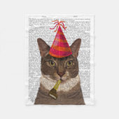 Tortoiseshell Chat mit Party Hat Fleecedecke (Vorderseite)