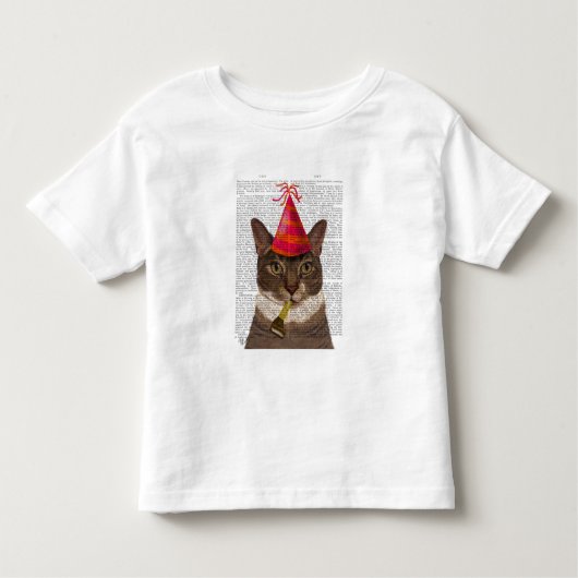 Tortoiseshell Chat mit Party Hat Kleinkind T-shirt (Vorderseite)