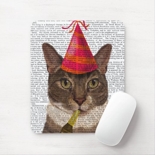 Tortoiseshell Chat mit Party Hat Mousepad (Mit Mouse)