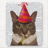 Tortoiseshell Chat mit Party Hat Mousepad (Vorne)