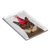 Tortoiseshell Chat mit Party Hat Notizblock (Rechte Seite)