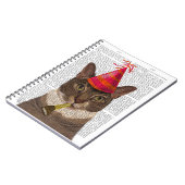 Tortoiseshell Chat mit Party Hat Notizblock (Linke Seite)