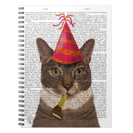 Tortoiseshell Chat mit Party Hat Notizblock (Vorderseite)