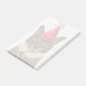 Tortoiseshell Chat mit Party Hat Post-it Klebezettel (angewinkelt)