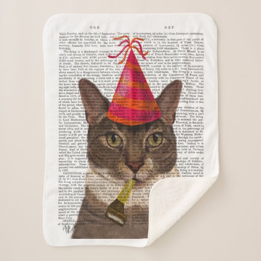 Tortoiseshell Chat mit Party Hat Sherpadecke (Vorderseite)