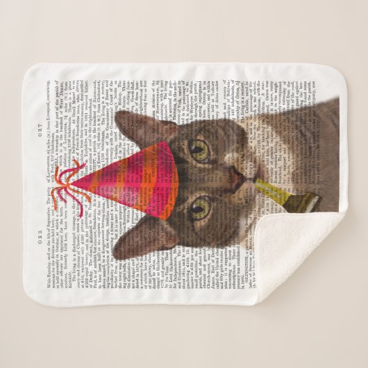 Tortoiseshell Chat mit Party Hat Sherpadecke (Vorderseite (Horizontal))