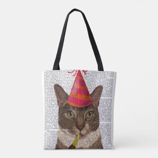 Tortoiseshell Chat mit Party Hat Tasche (Rückseite)