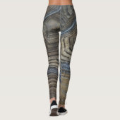 Tortoiseshell Grau und Braun Edgy Natural Pattern Leggings (Rückseite)