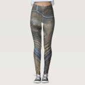 Tortoiseshell Grau und Braun Edgy Natural Pattern Leggings (Vorderseite)