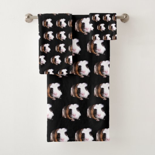 Tortoiseshell Guinea Schweinepattern, Badhandtuch Set (Insitu)