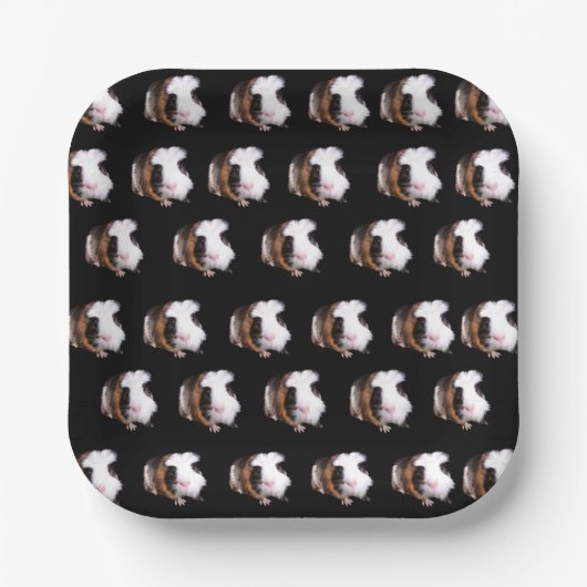 Tortoiseshell Guinea Schweinepattern, Pappteller (Vorderseite)