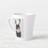 Tortoiseshell Katze mit Antlern und Roten Vögeln Milchtasse (Linke Ecke)