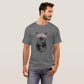 Tortoiseshell Katze mit floralen Headband Tortie C T-Shirt (Vorne ganz)