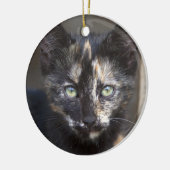 Tortoiseshell Kitten Keramik Ornament (Links)