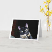 Tortoiseshell Kitten Portrait Karte (Gelbe Blume)