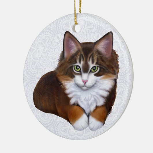 Tortoiseshell Maine Coon Kitten Ornament (Links)