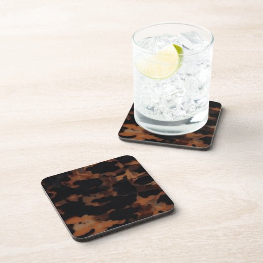 Tortoiseshell Nahtloses Muster, Chic TortoiseShell Getränkeuntersetzer (Rechte Seite)