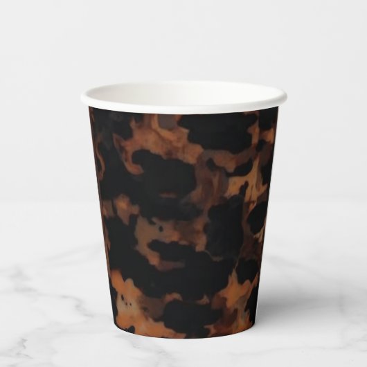 Tortoiseshell Nahtloses Muster, Chic TortoiseShell Pappbecher (Rückseite)