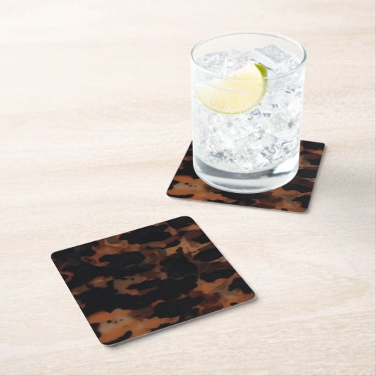 Tortoiseshell Nahtloses Muster, Chic TortoiseShell Rechteckiger Pappuntersetzer (Vor Ort)